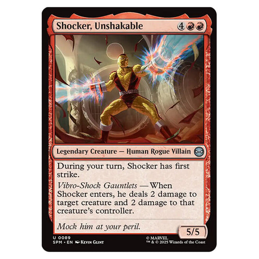 Shocker, Unshakable 0089 card from the Magic The Gathering set Marvel's Spider-Man