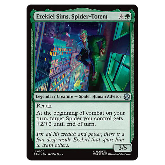 Ezekiel Sims, Spider-Totem 0100 card from the Magic The Gathering set Marvel's Spider-Man