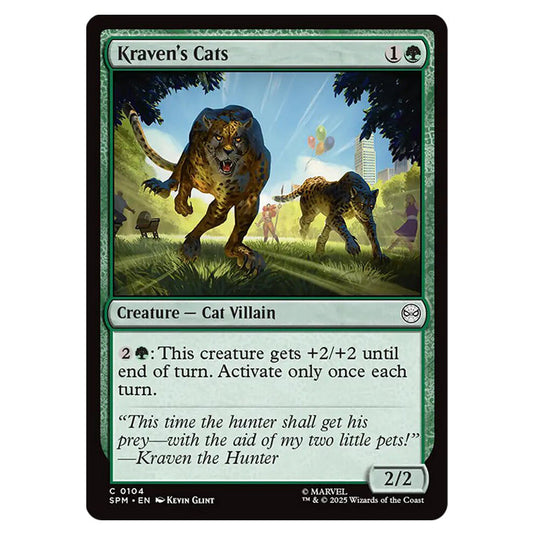 Kraven's Cats 0104 card from the Magic The Gathering set Marvel's Spider-Man