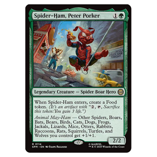 Spider-Ham, Peter Porker 0114 card from the Magic The Gathering set Marvel's Spider-Man