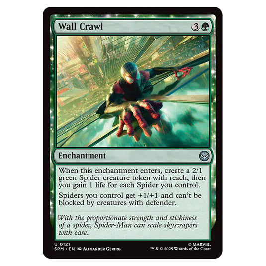Wall Crawl 0121 card from the Magic The Gathering set Marvel's Spider-Man