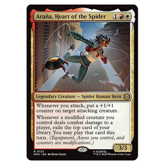 Araña, Heart of the Spider 0123 card from the Magic The Gathering set Marvel's Spider-Man
