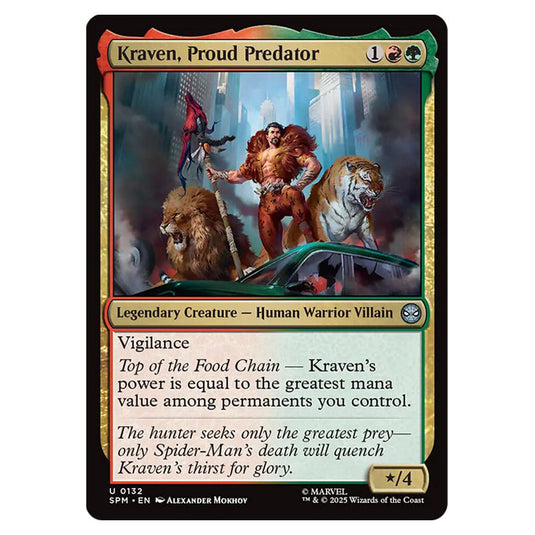 Kraven, Proud Predator 0132 card from the Magic The Gathering set Marvel's Spider-Man