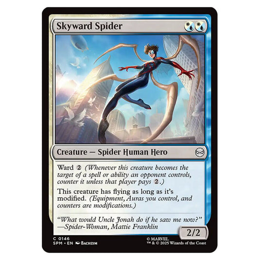 Skyward Spider 0146 card from the Magic The Gathering set Marvel's Spider-Man