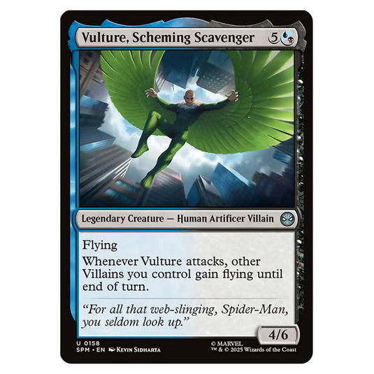Vulture, Scheming Scavenger 0158 card from the Magic The Gathering set Marvel's Spider-Man