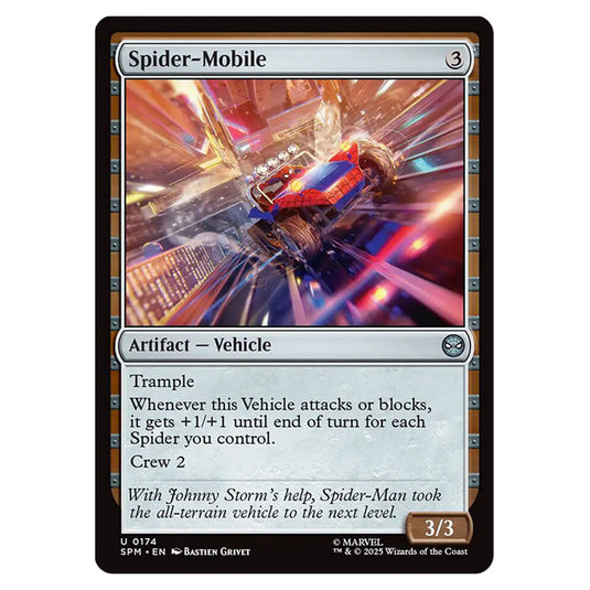 Spider-Mobile 0174 card from the Magic The Gathering set Marvel's Spider-Man