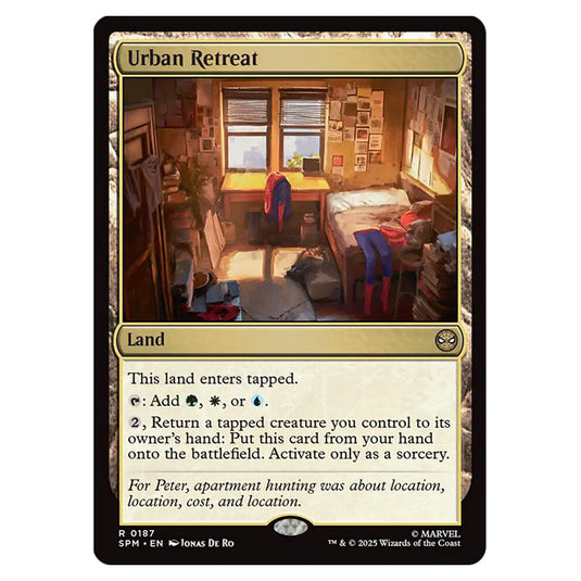 Urban Retreat 0187 card from the Magic The Gathering set Marvel's Spider-Man