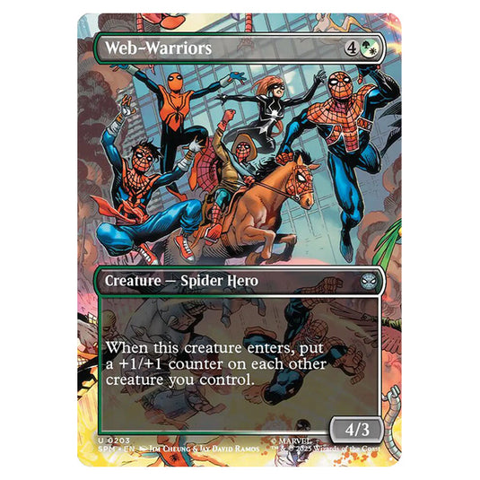 Web-Warriors 0203 card from the Magic The Gathering set Marvel's Spider-Man