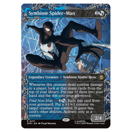 Symbiote Spider-Man 0217 card from the Magic The Gathering set Marvel's Spider-Man