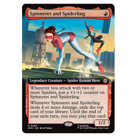 Spinneret and Spiderling 0264 card from the Magic The Gathering set Marvel's Spider-Man