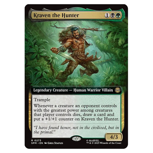 Kraven the Hunter 0273 card from the Magic The Gathering set Marvel's Spider-Man
