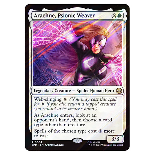 Arachne, Psionic Weaver 0002 card from the Magic The Gathering set Marvel's Spider-Man