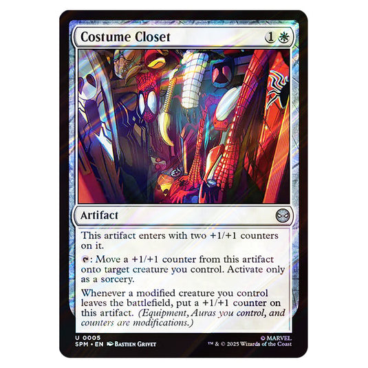 Costume Closet 0005 card from the Magic The Gathering set Marvel's Spider-Man