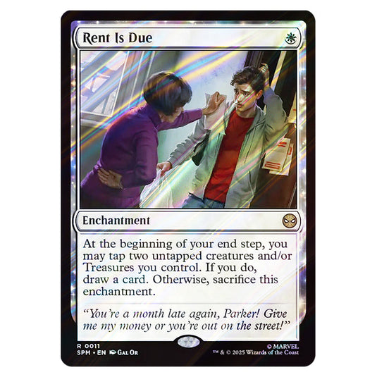 Rent Is Due 0011 card from the Magic The Gathering set Marvel's Spider-Man