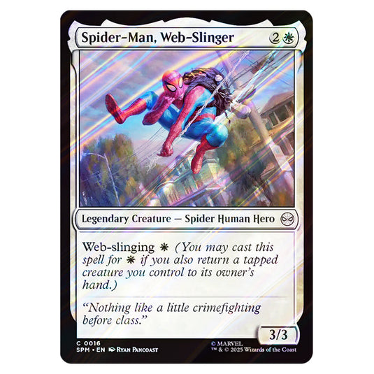 Spider-Man, Web-Slinger 0016 card from the Magic The Gathering set Marvel's Spider-Man