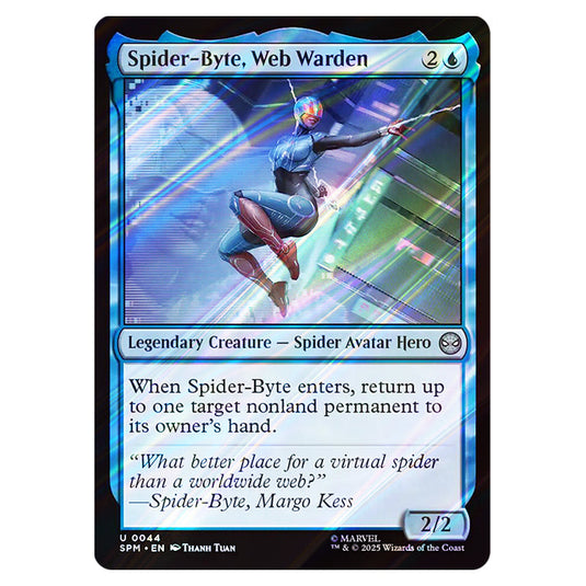 Spider-Byte, Web Warden 0044 card from the Magic The Gathering set Marvel's Spider-Man