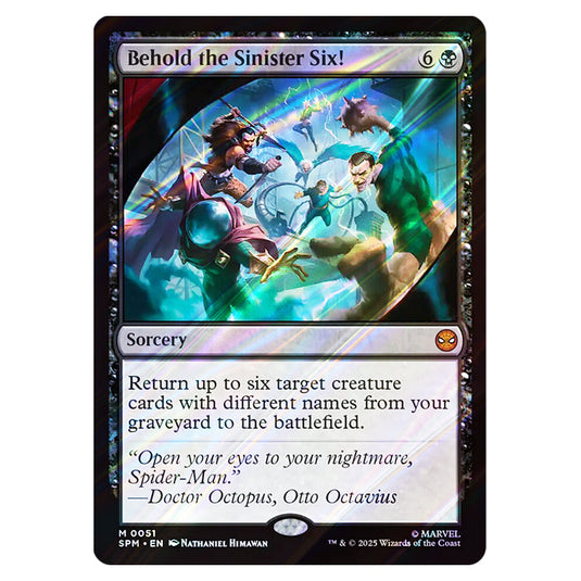 Behold the Sinister Six! 0051 card from the Magic The Gathering set Marvel's Spider-Man