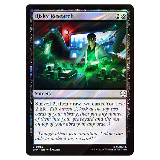 Risky Research 0062 card from the Magic The Gathering set Marvel's Spider-Man