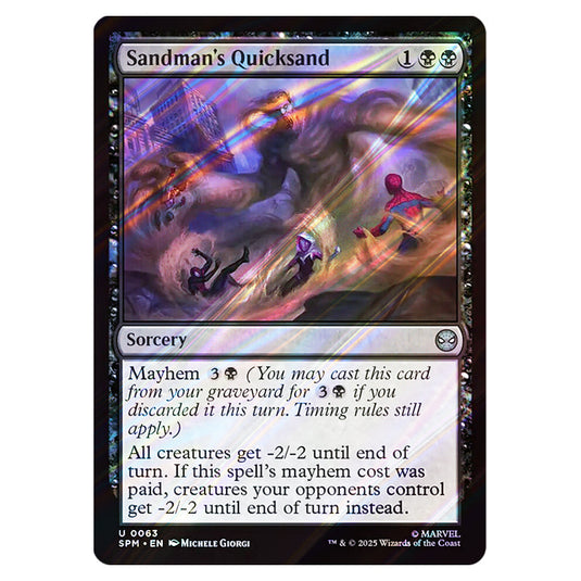 Sandman's Quicksand 0063 card from the Magic The Gathering set Marvel's Spider-Man