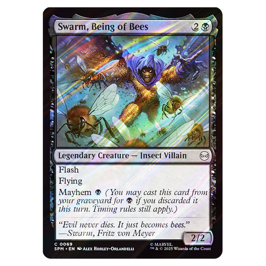 Swarm, Being of Bees 0069 card from the Magic The Gathering set Marvel's Spider-Man