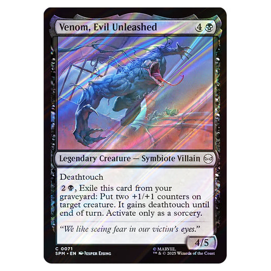 Venom, Evil Unleashed 0071 card from the Magic The Gathering set Marvel's Spider-Man