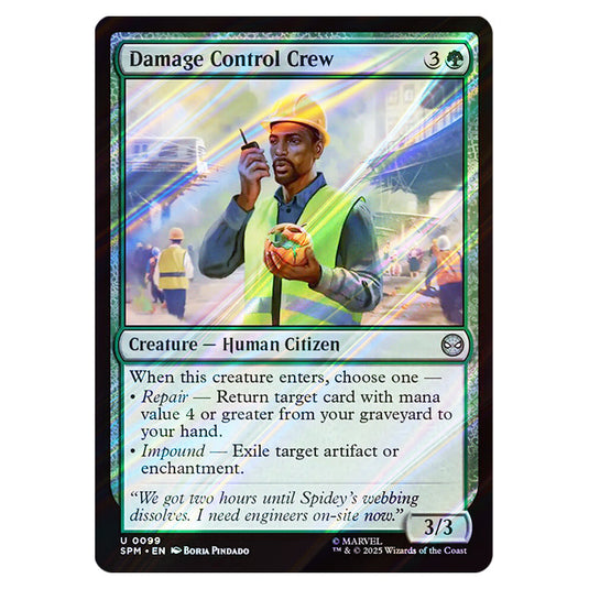 Damage Control Crew 0099 card from the Magic The Gathering set Marvel's Spider-Man
