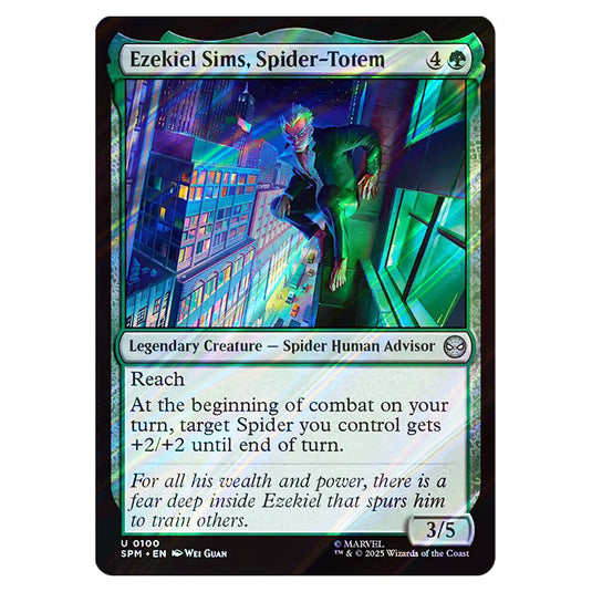 Ezekiel Sims, Spider-Totem 0100 card from the Magic The Gathering set Marvel's Spider-Man
