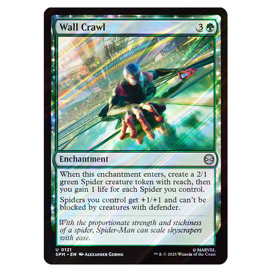 Wall Crawl 0121 card from the Magic The Gathering set Marvel's Spider-Man