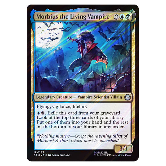Morbius the Living Vampire 0137 card from the Magic The Gathering set Marvel's Spider-Man