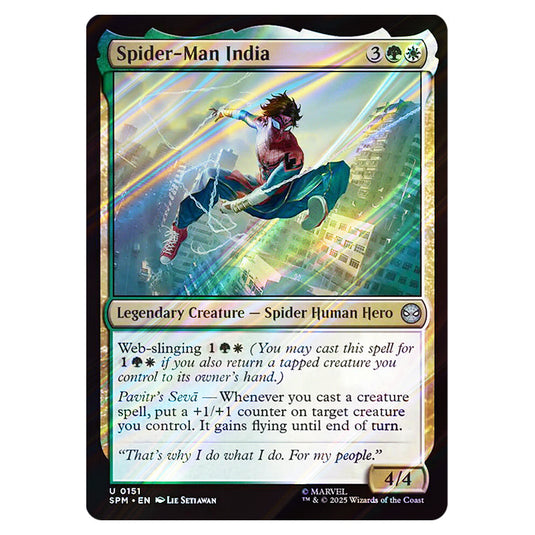 Spider-Man India 0151 card from the Magic The Gathering set Marvel's Spider-Man