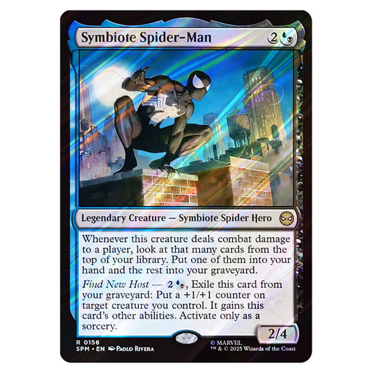 Symbiote Spider-Man 0156 card from the Magic The Gathering set Marvel's Spider-Man