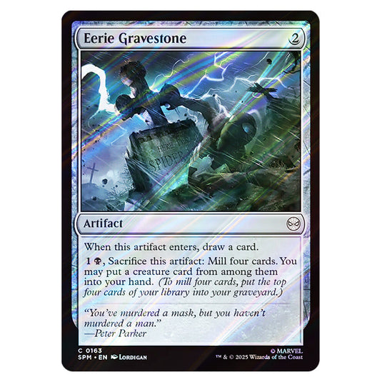 Eerie Gravestone 0163 card from the Magic The Gathering set Marvel's Spider-Man