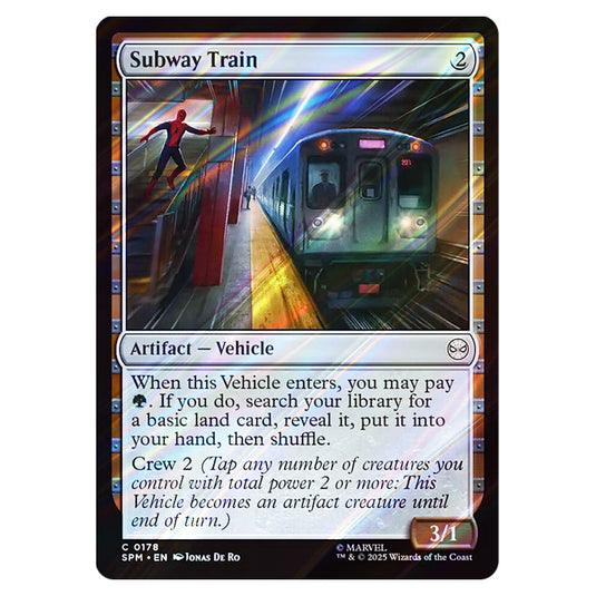 Subway Train 0178 card from the Magic The Gathering set Marvel's Spider-Man