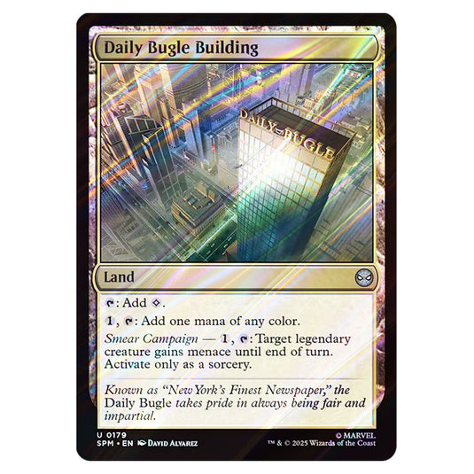 Daily Bugle Building 0179 card from the Magic The Gathering set Marvel's Spider-Man