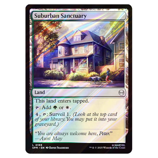 Suburban Sanctuary 0185 card from the Magic The Gathering set Marvel's Spider-Man