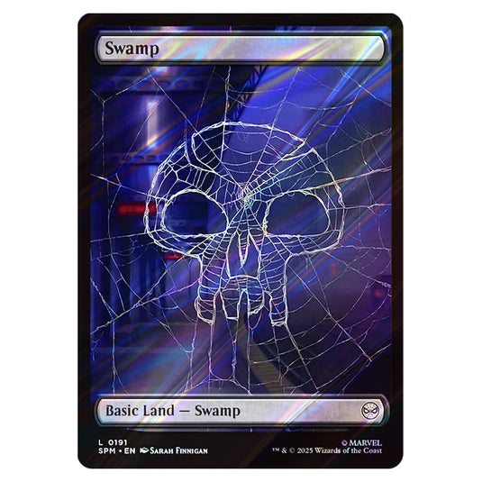 Swamp 0191 card from the Magic The Gathering set Marvel's Spider-Man