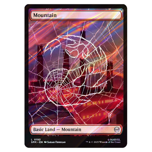 Mountain 0192 card from the Magic The Gathering set Marvel's Spider-Man