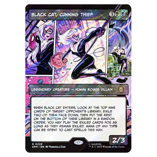 Black Cat, Cunning Thief 0222 card from the Magic The Gathering set Marvel's Spider-Man
