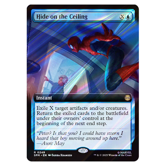 Hide on the Ceiling 0249 card from the Magic The Gathering set Marvel's Spider-Man