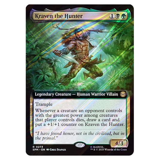 Kraven the Hunter 0273 card from the Magic The Gathering set Marvel's Spider-Man