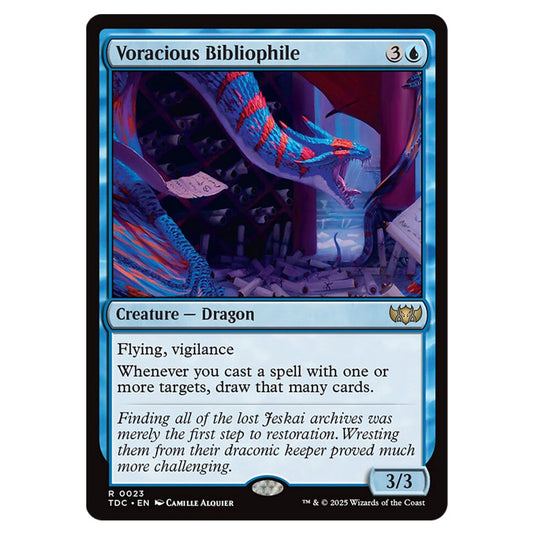 Voracious Bibliophile 0023 card from the Magic The Gathering set Tarkir: Dragonstorm Commander