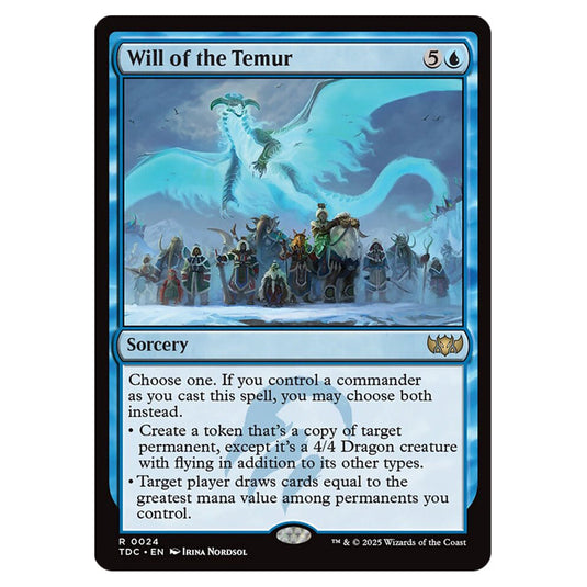 Will of the Temur 0024 card from the Magic The Gathering set Tarkir: Dragonstorm Commander