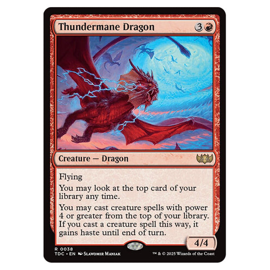 Thundermane Dragon 0038 card from the Magic The Gathering set Tarkir: Dragonstorm Commander