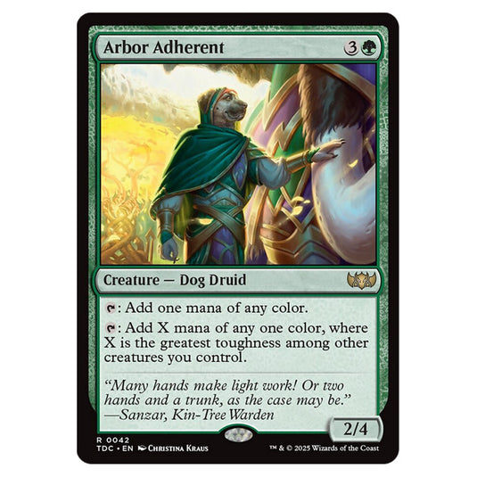 Arbor Adherent 0042 card from the Magic The Gathering set Tarkir: Dragonstorm Commander