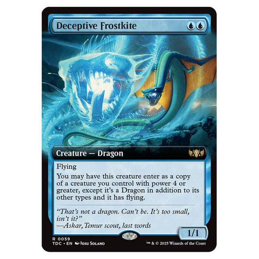Deceptive Frostkite 0059 card from the Magic The Gathering set Tarkir: Dragonstorm Commander