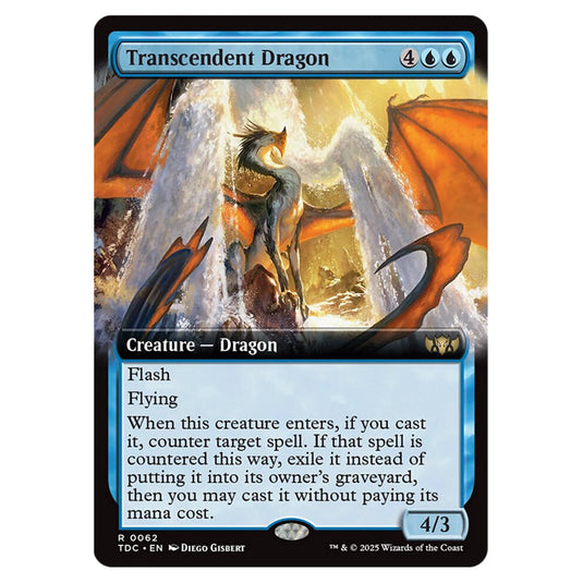 Transcendent Dragon 0062 card from the Magic The Gathering set Tarkir: Dragonstorm Commander