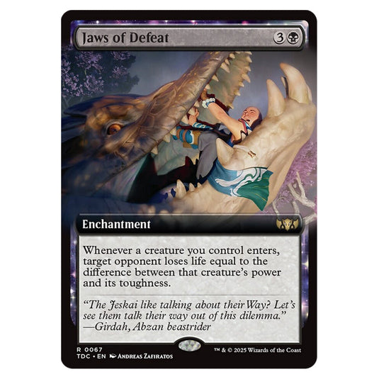 Jaws of Defeat 0067 card from the Magic The Gathering set Tarkir: Dragonstorm Commander