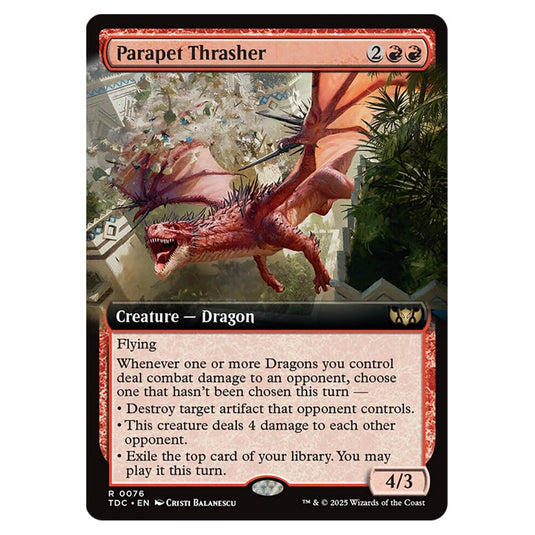 Parapet Thrasher 0076 card from the Magic The Gathering set Tarkir: Dragonstorm Commander