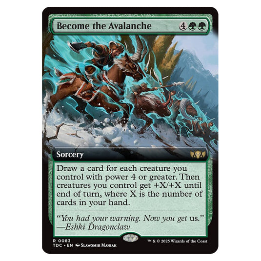 Become the Avalanche 0083 card from the Magic The Gathering set Tarkir: Dragonstorm Commander