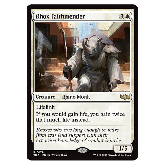 Rhox Faithmender 0128 card from the Magic The Gathering set Tarkir: Dragonstorm Commander